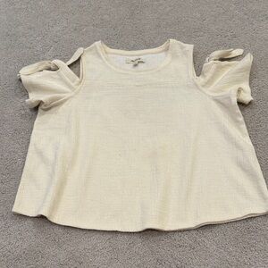 Madewell Cream Cold Shoulder Blouse